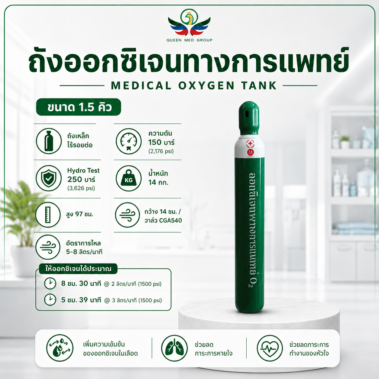 ถังออกซิเจน 1.5 คิว